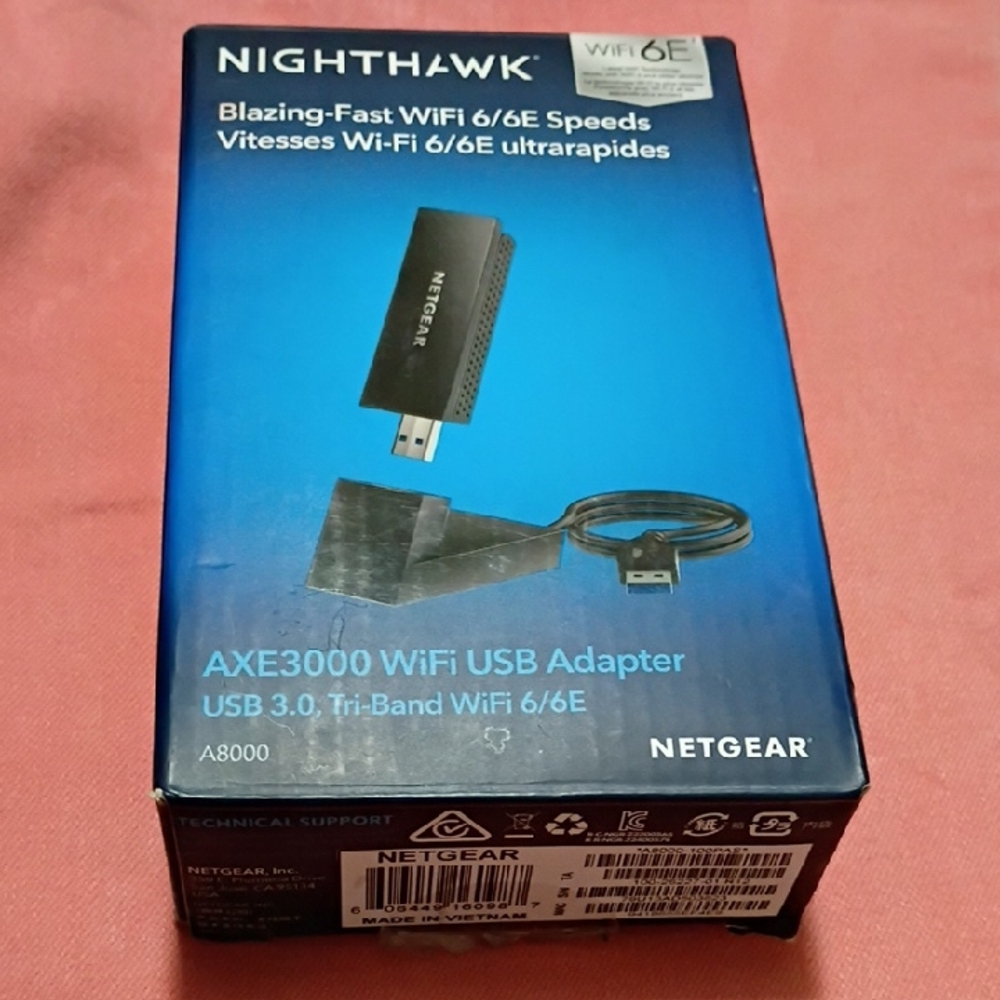NETGEAR Nighthawk Blue WiFi 6E USB Adapter